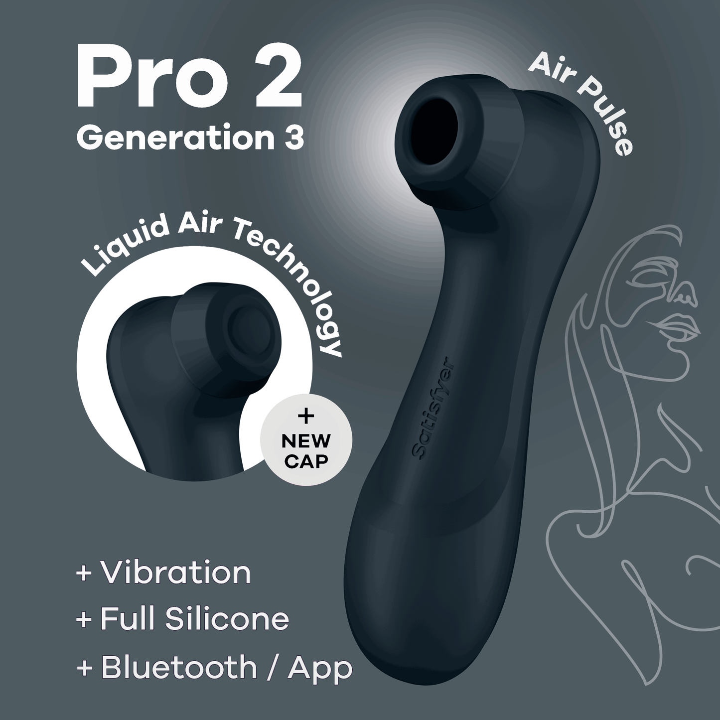Satisfyer Pro 2 Generation 3 | Dispositivo com Ondas de Pressão e Vibração | Compatível com App | Silicone Macio